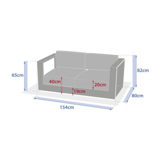 Canapé de jardin en aluminium 2 places ALLURE - Beige zébrano et acajou