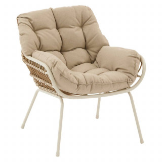 Salon de jardin en aluminium 2 places PAOPAO - Beige et argile