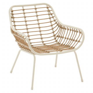 Salon de jardin en aluminium 2 places PAOPAO - Beige et argile