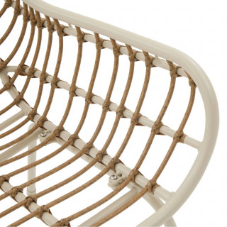 Salon de jardin en aluminium 2 places PAOPAO - Beige et argile