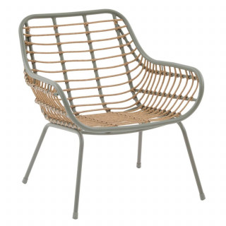 Salon de jardin en aluminium 2 places PAOPAO - Beige et vert laurier