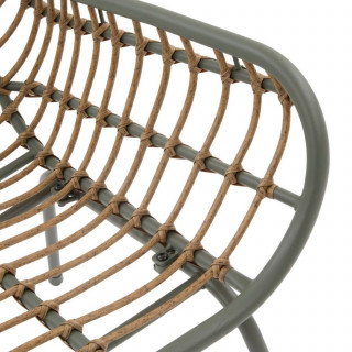 Salon de jardin en aluminium 2 places PAOPAO - Beige et vert laurier