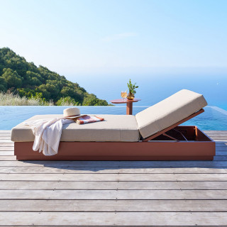 Lit de piscine en aluminium ALLURE - Acajou