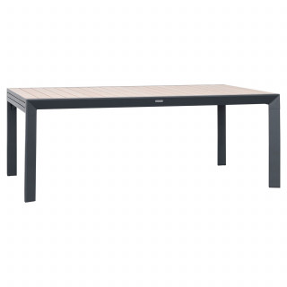 Table de jardin extensible en aluminium effet bois 12 places EVASION - Honey et graphite