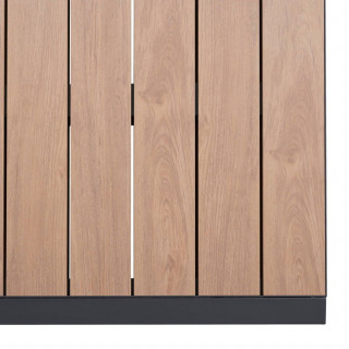 Table de jardin extensible en aluminium effet bois 12 places EVASION - Honey et graphite