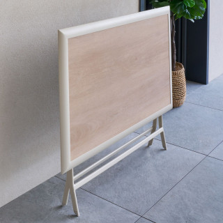 Table de jardin pliante carrée 4 places AZUA - Epeautre et argile