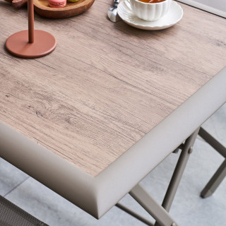 Table de jardin pliante carrée 4 places AZUA - Truffe et café