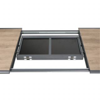 Table de jardin extensible en aluminium effet bois 10 places PAVANE - Truffe et graphite