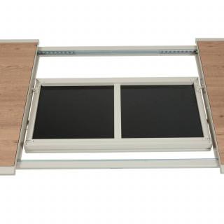 Table de jardin extensible en aluminium effet bois 10 places PAVANE - Malte et argile