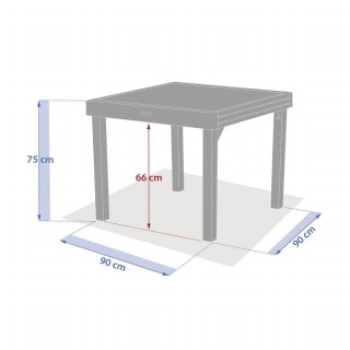 Table de jardin extensible en aluminium effet bois 8 places PIAZZA - Truffe et café
