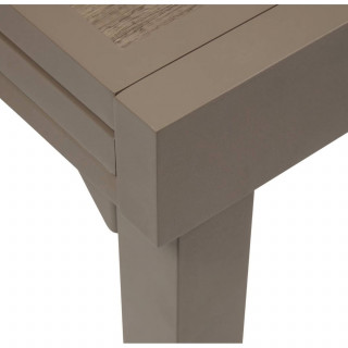 Table de jardin extensible en aluminium effet bois 8 places PIAZZA - Truffe et café