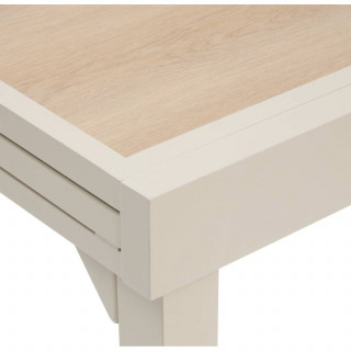 Table de jardin extensible en aluminium effet bois 8 places PIAZZA - Epeautre et argile