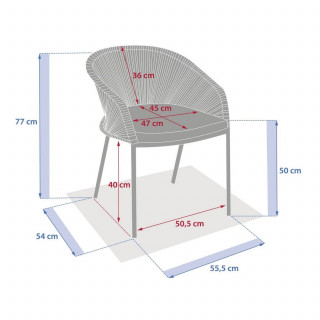 Fauteuil de jardin empilable en aluminium ORYON - Argile