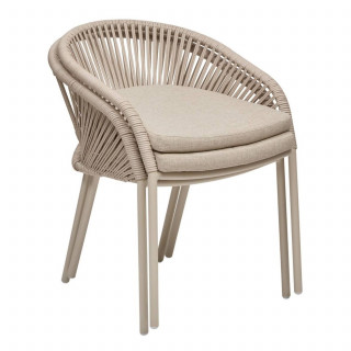 Fauteuil de jardin empilable en aluminium ORYON - Argile