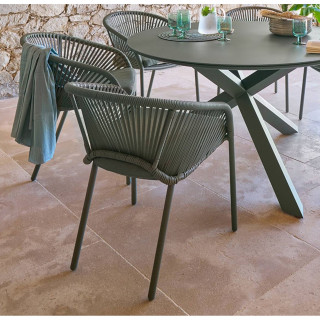 Fauteuil de jardin empilable en aluminium ORYON - Laurier