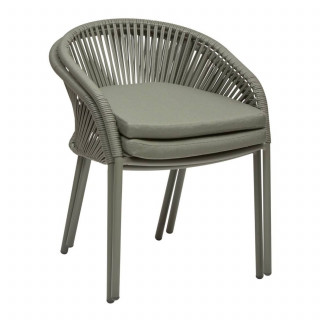 Fauteuil de jardin empilable en aluminium ORYON - Laurier