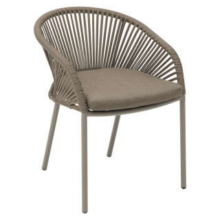 Fauteuil de jardin empilable en aluminium ORYON - Café
