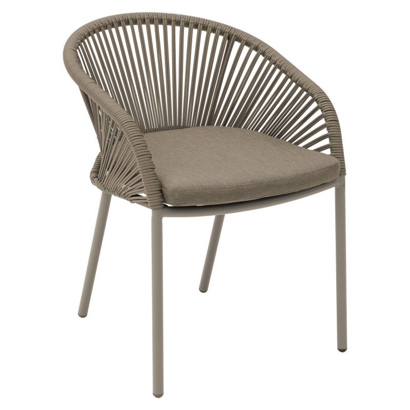 Fauteuil de jardin empilable en aluminium ORYON - Café