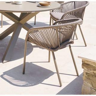 Fauteuil de jardin empilable en aluminium ORYON - Café