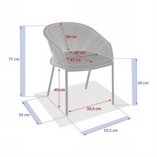 Fauteuil de jardin empilable en aluminium ORYON - Café