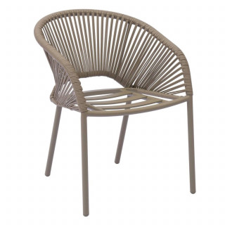 Fauteuil de jardin empilable en aluminium ORYON - Café
