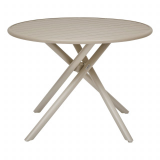 Table de jardin ronde en aluminium 4 places NEBULLIA - Argile