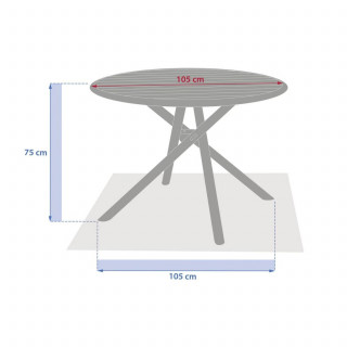 Table de jardin ronde en aluminium 4 places NEBULLIA - Argile