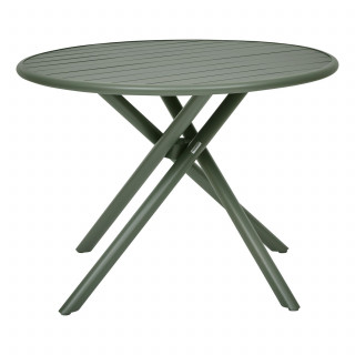 Table de jardin ronde en aluminium 4 places NEBULLIA - Vert Laurier