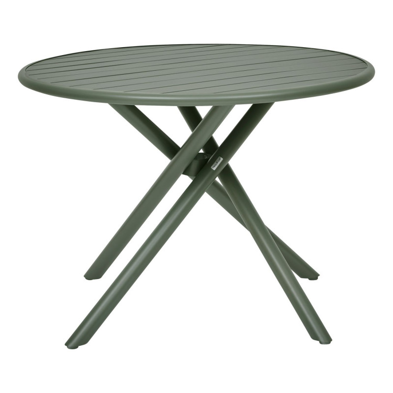 Table de jardin ronde en aluminium 4 places NEBULLIA - Vert Laurier