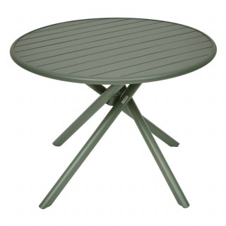 Table de jardin ronde en aluminium 4 places NEBULLIA - Vert Laurier