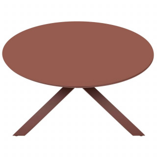 Table de jardin ronde en aluminium 6 places ORYON - Acajou