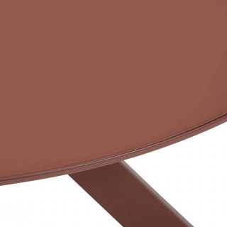 Table de jardin ronde en aluminium 6 places ORYON - Acajou