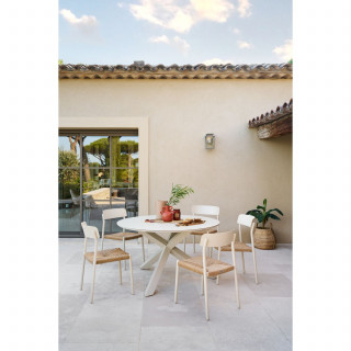 Table de jardin ronde en aluminium 6 places ORYON - Argile