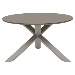 Table de jardin ronde en aluminium 6 places ORYON - Café