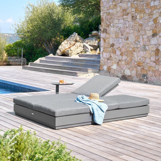 Lit de piscine en aluminium 2 places ALLURE - Graphite