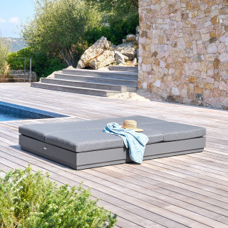 Lit de piscine en aluminium 2 places ALLURE - Graphite