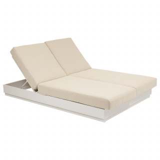 Lit de piscine en aluminium 2 places ALLURE - Beige et Avoine