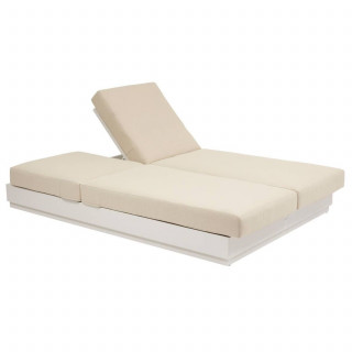 Lit de piscine en aluminium 2 places ALLURE - Beige et Avoine