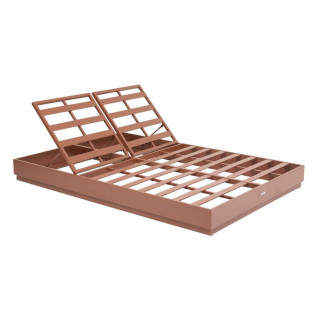 Lit de piscine en aluminium 2 places ALLURE - Beige et Acajou