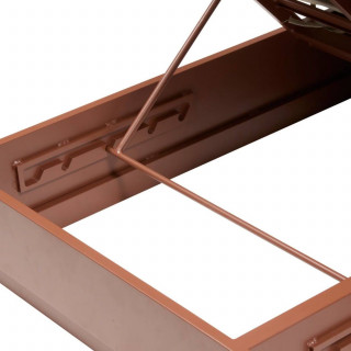 Lit de piscine en aluminium 2 places ALLURE - Beige et Acajou