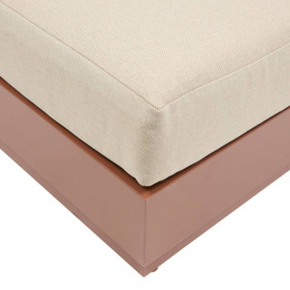 Lit de piscine en aluminium 2 places ALLURE - Beige et Acajou