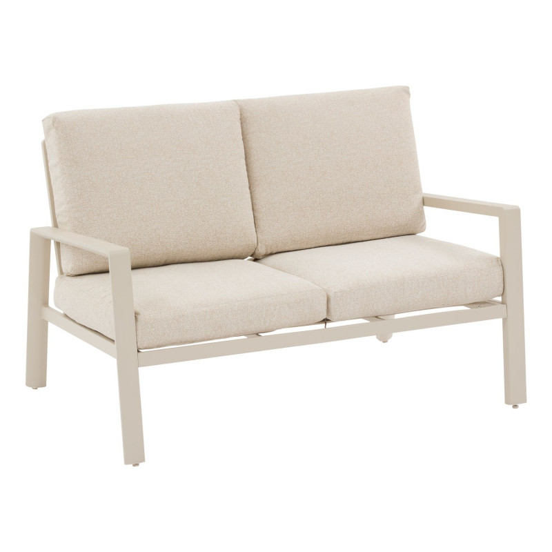 Canapé de jardin en aluminium 2 places LUZANE - Argile
