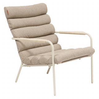 Fauteuil relax de jardin avec repose pieds SOLANI - Argile