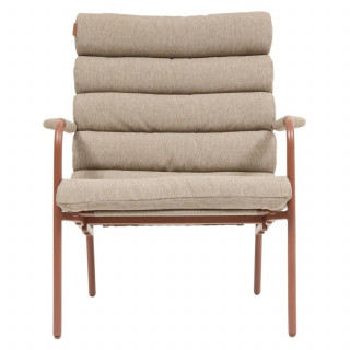 Fauteuil relax de jardin avec repose pieds SOLANI - Acajou