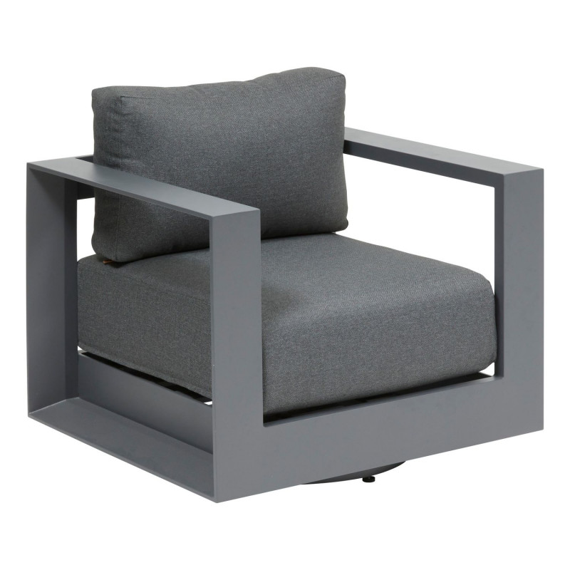 Fauteuil de salon de jardin rotatif ALLURE - Gris Graphite