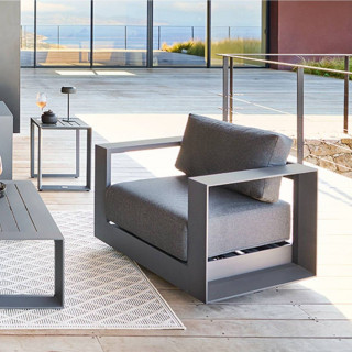 Fauteuil de salon de jardin rotatif ALLURE - Gris Graphite