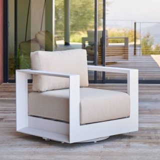 Fauteuil de salon de jardin rotatif ALLURE - Avoine
