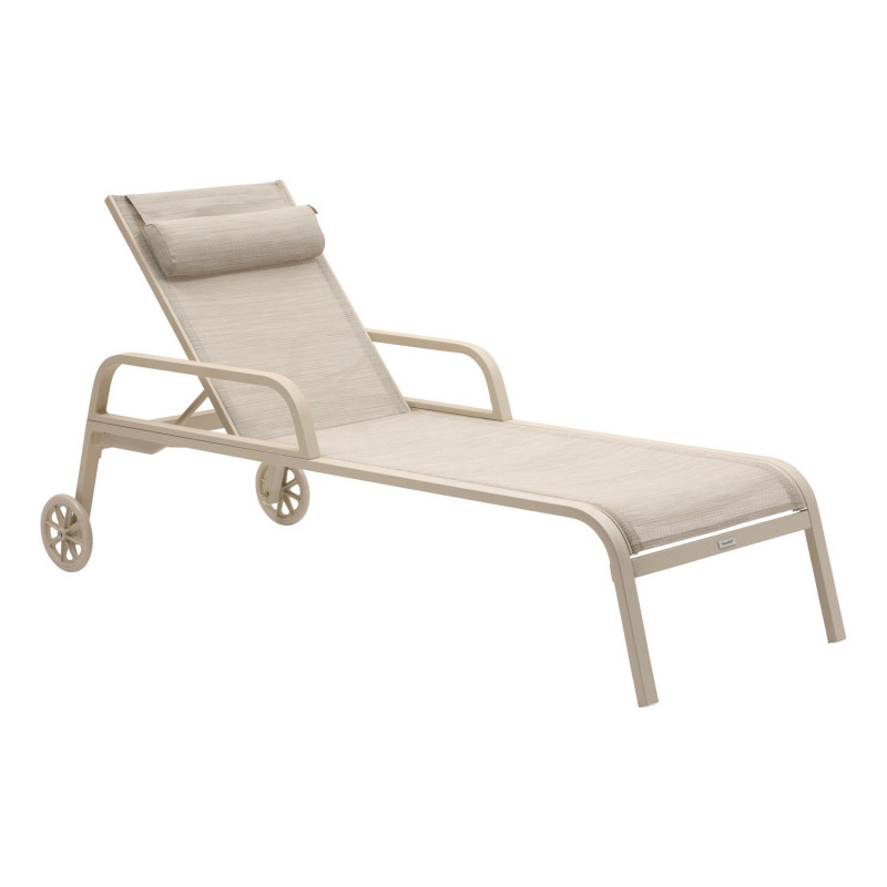 Transat en aluminium et texaline OSMALA - Beige et argile