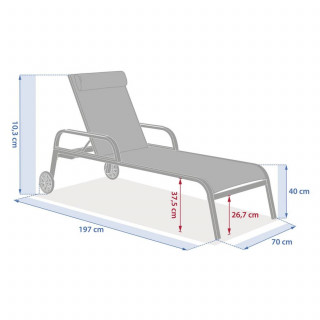 Transat en aluminium et texaline OSMALA - Beige et argile