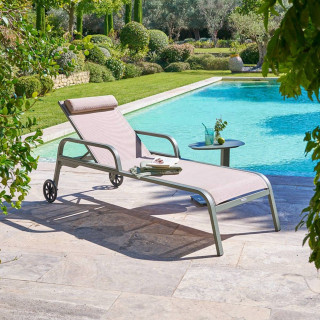 Transat en aluminium et texaline OSMALA - Lin et vert laurier